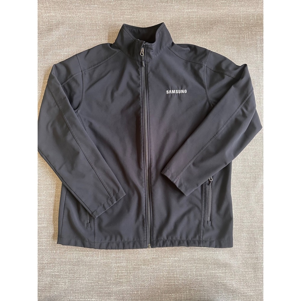 Port Authority Samsung Soft Shell Jacket Mens Large Black Full Zip Fleece Lined